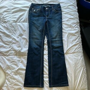 INC denim regular fit Boot leg jeans. Dark blue wash Size 2 petite